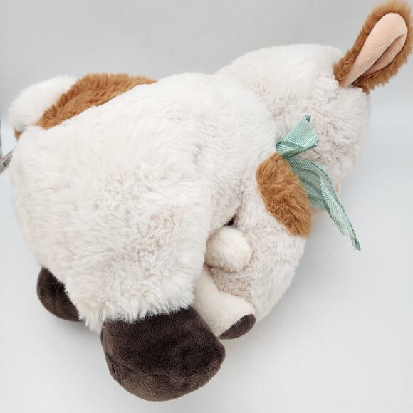 Way to Celebrate Mom and Me Cow Plush 14" Green Bow Stuffed Toy Walmart 334666 - Picture 6 of 10